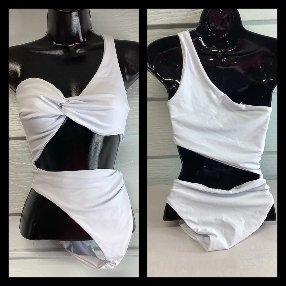White one piece swimsuit. - Picture 8 of 8